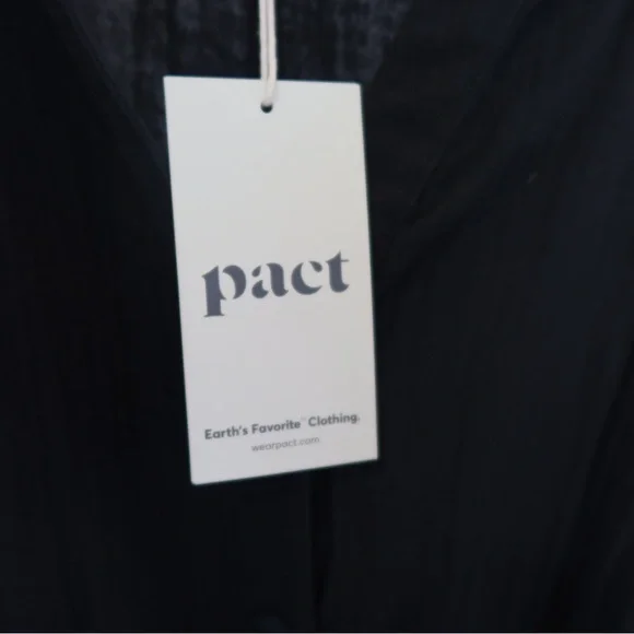 Pact Black Button-Front Jumpsuit with Tie Waist - Picture 3 of 7